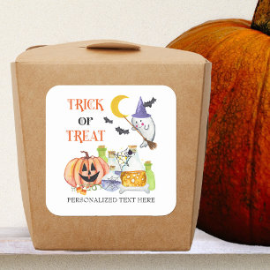 Süßes oder Saures Halloween Party Favor Quadratischer Aufkleber