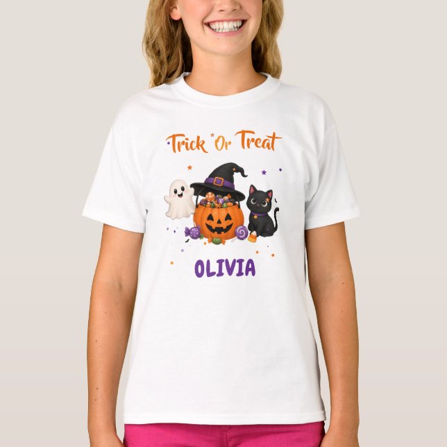 Süßes oder Saures Halloween-Partygeschenk T-Shirt (Vorderseite)
