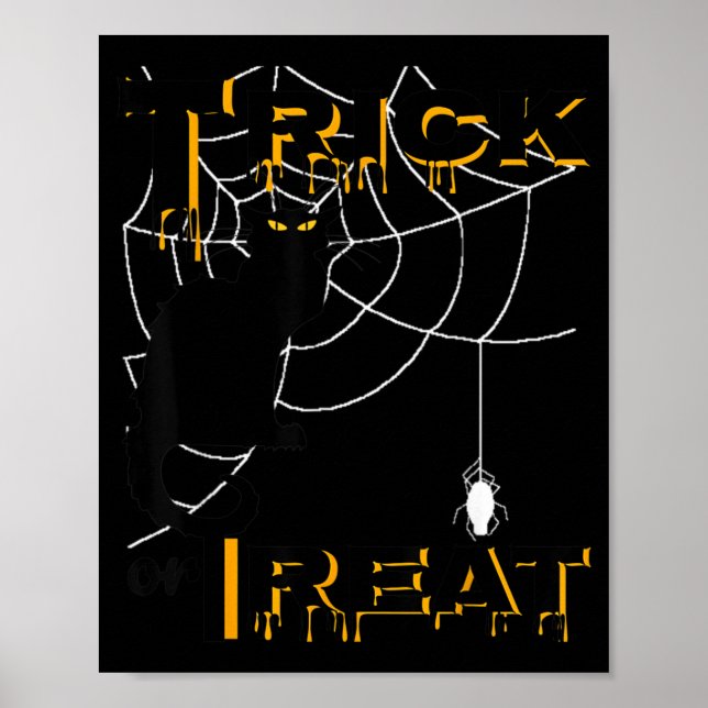 Süßes oder Saures Halloween-Schwarze Katze Spinnen Poster (Vorne)