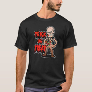 Süßes oder Saures Halloween Skelett Kinder Jungen T-Shirt