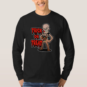 Süßes oder Saures Halloween Skelett Kinder Jungen T-Shirt