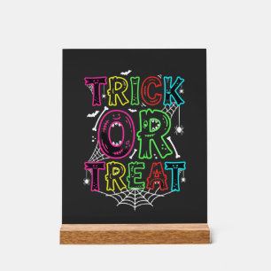 Süßes oder Saures Halloween-Spinnennetz-Design_1 Acrylschild