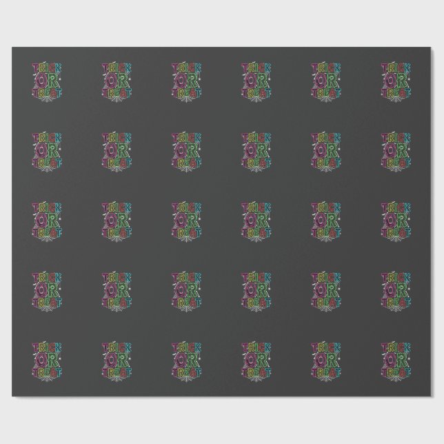 Süßes oder Saures Halloween-Spinnennetz-Design_1 Geschenkpapier (Flach)