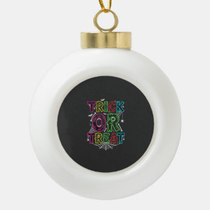Süßes oder Saures Halloween-Spinnennetz-Design_1 Keramik Kugel-Ornament