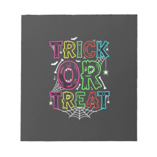 Süßes oder Saures Halloween-Spinnennetz-Design_1 Notizblock