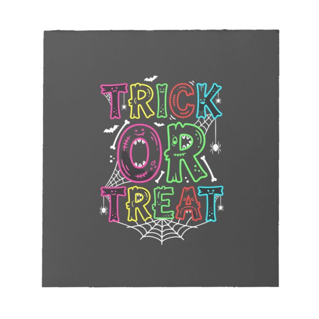 Süßes oder Saures Halloween-Spinnennetz-Design_1 Notizblock (Vorderseite)