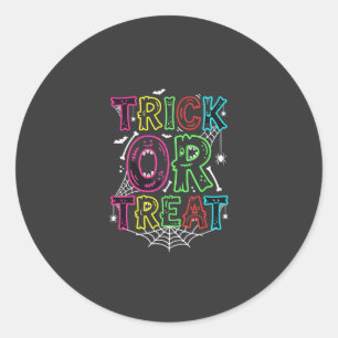 Süßes oder Saures Halloween-Spinnennetz-Design_1 Runder Aufkleber