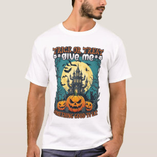 Süßes oder Saures Halloween Spukhaus Kürbisse Mond T-Shirt
