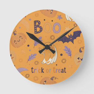 Süßes oder Saures Halloween-Wanduhr Runde Wanduhr