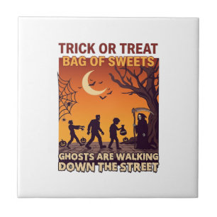 Süßes oder Saures Halloween Zombies Sensenmann Kür Fliese