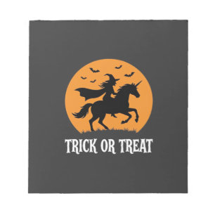 Süßes oder Saures Hexen Einhorn Halloween Design_1 Notizblock