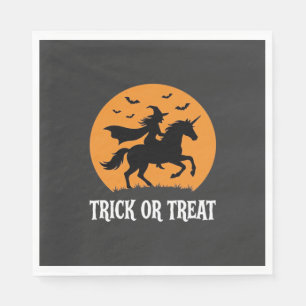 Süßes oder Saures Hexen Einhorn Halloween Design_1 Serviette