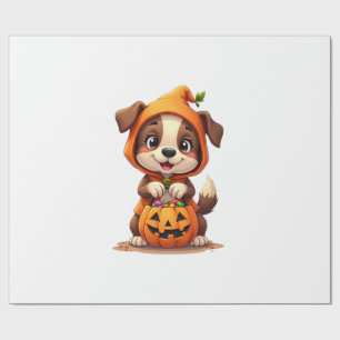 Süßes oder Saures Hund � Hübsches Halloween-Welpen Geschenkpapier