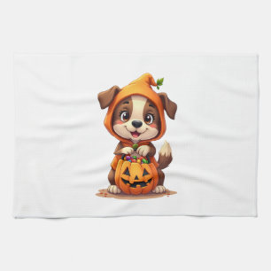 Süßes oder Saures Hund � Süßes Halloween-Welpen-Sh Geschirrtuch