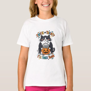 Süßes oder Saures Ich nehme Thunfisch Lustiger Kat T-Shirt