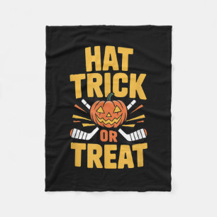 Süßes oder Saures Kürbis Halloween Eishockey  Fleecedecke