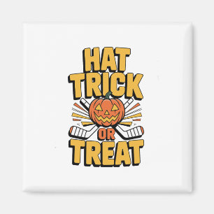 Süßes oder Saures Kürbis Halloween Eishockey Magnet