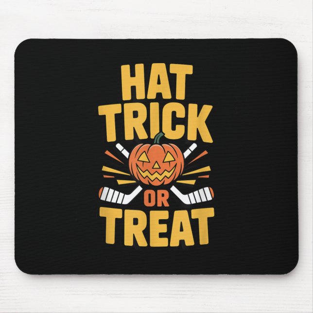 Süßes oder Saures Kürbis Halloween Eishockey  Mousepad (Vorne)