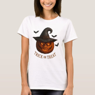 Süßes oder Saures Kürbis Hexenhut Halloween Design T-Shirt