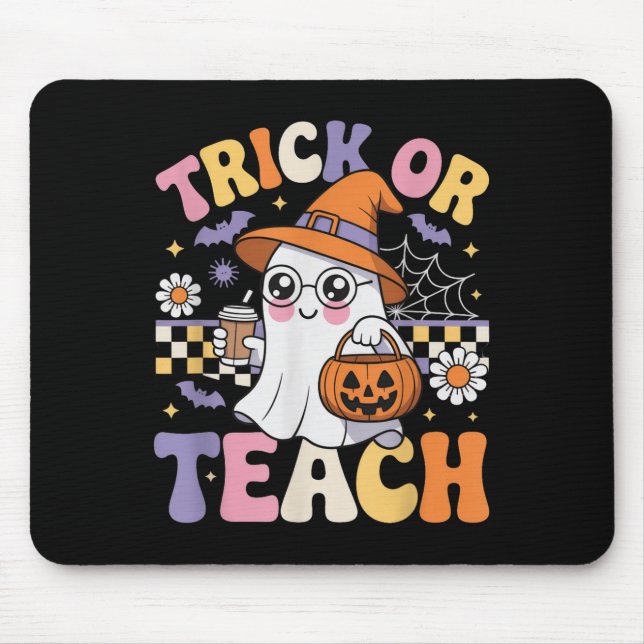 Süßes oder Saures Lehrer Groovy Geist Lustiger Hal Mousepad (Vorne)