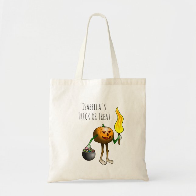 Süßes oder Saures mit Jack O'lantern Tragetasche (Vorne)