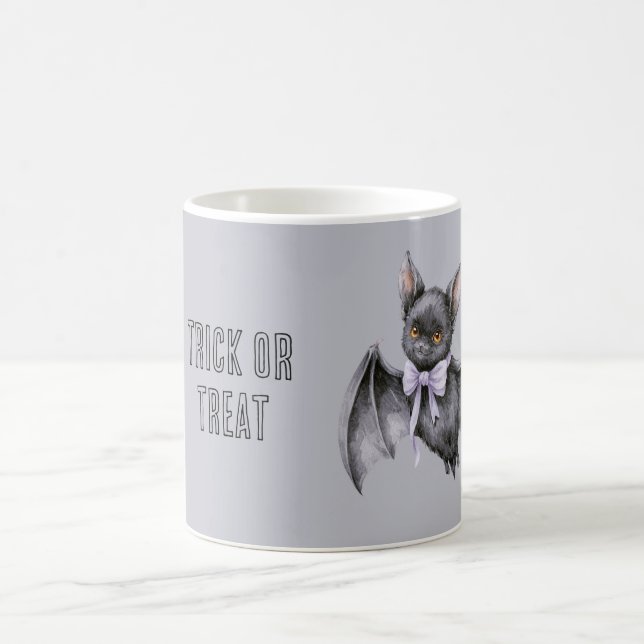 Süßes oder Saures schwarze Fledermaus Kaffeetasse (Mittel)