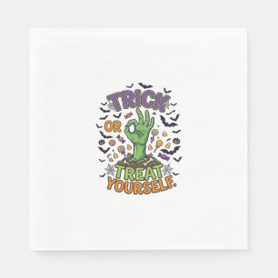 Süßes oder Saures selbst Zombie-Hand Halloween-Süß Serviette
