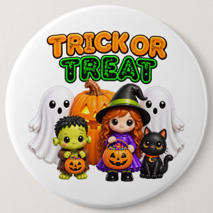 Süßes oder Saures - Süße Halloween-Freunde Button