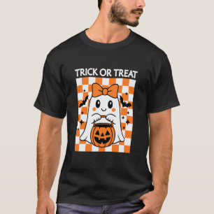 Süßes oder Saures Süßer Geist Karierter Hintergrun T-Shirt