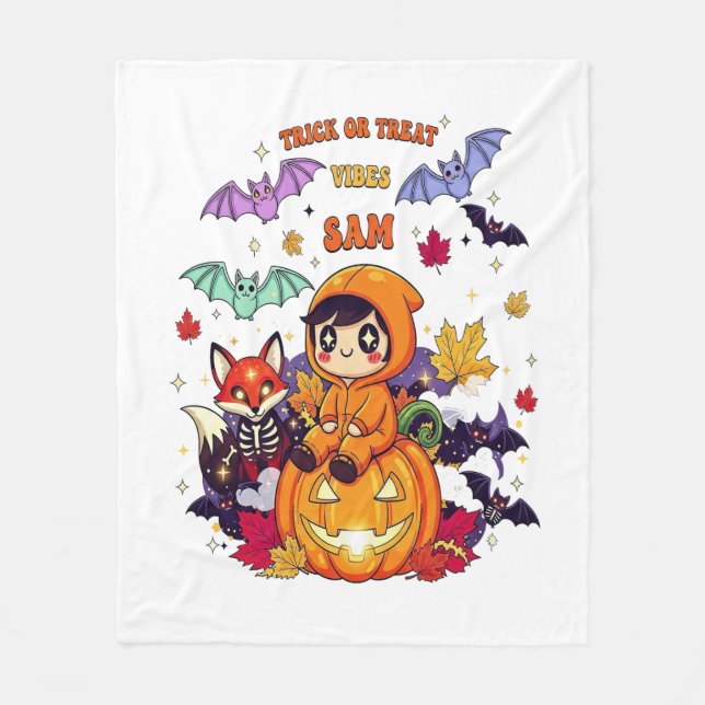 Süßes oder Saures Süßer Halloween Fleecedecke (Vorderseite)