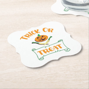Süßes oder Saures Totenkopf Halloween-Kürbisgesich Untersetzer