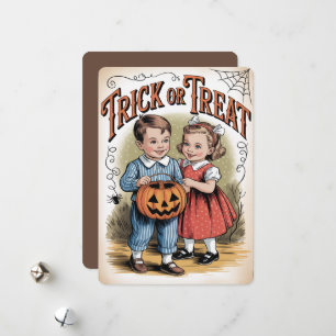 "Süßes oder Saures" Vintage-Kinder Halloween Feiertagskarte