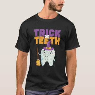 Süßes oder Zähne Halloween Zahn Hut Zahnarzt Denta T-Shirt