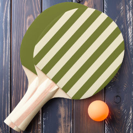 Süßes Olivpolo-Streifen und fest Tischtennis Schläger