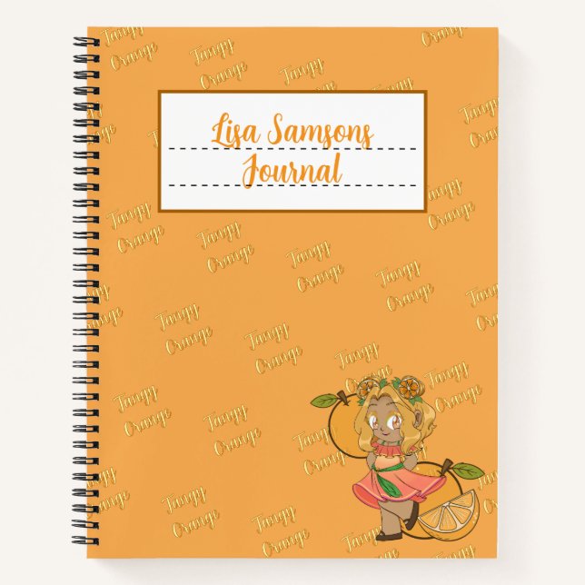 Süßes Orange Chibi Journal Notizbuch (Vorderseite)