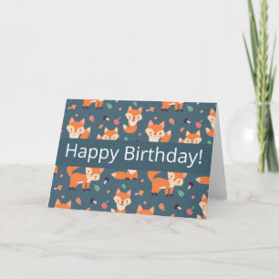 Süßes Orange-Fuchs-Muster Alles Gute zum Geburtsta Karte