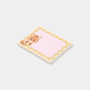 Süßes orange getigertes Tabby-Kätzchen Post-it Klebezettel