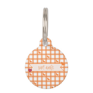 Süßes orange Gingham Haustiermarke