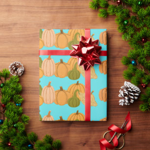 Süßes orange Kürbismuster-Geschenkpapier Geschenkpapier