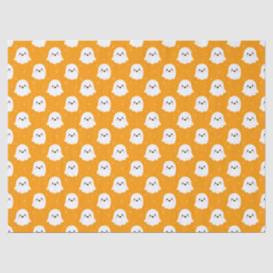Süßes Oranges Geister-Muster – Halloween-Design Seidenpapier
