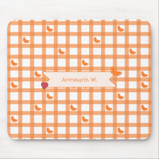 Süßes oranges Gingham Mousepad