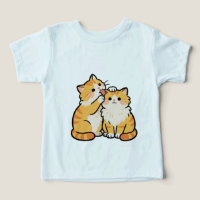 Süßes Oranges Katzenpaar Kinder T-Shirt