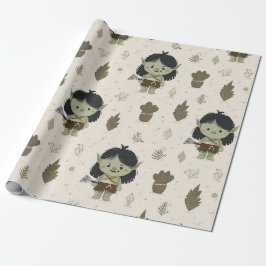 Süßes Ork-Mädchen-Geschenkpapier Geschenkpapier