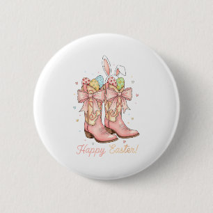Süßes Osterei Howdy Western Cowboy Stiefel Hase C Button