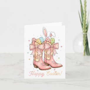 Süßes Osterei Howdy Western Cowboy Stiefel Hase C Karte