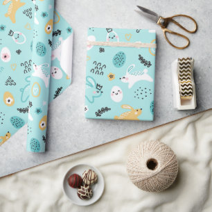 Süßes Osterhasen-Muster Kawaii Kaninchen Eier Geschenkpapier