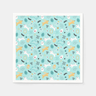 Süßes Osterhasen-Muster Kawaii-Kaninchen Eier Serviette