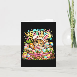 Süßes Osterkatze Hase Lustiges Kätzchen Frühlingsg Karte