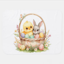Süßes Osterküken-Hasen-Pastell-Wasserfarben-Kinder