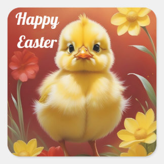 Süßes Osterküken-Sticker Quadratischer Aufkleber